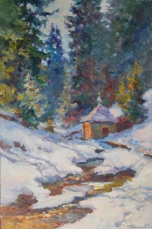 Святой источник под Костромой. 2026. х., м. 60х40 см