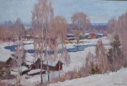 Весна. Речка Шарьинка . 2026. х., м. 40х60 см
